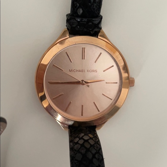 NWOT Michael Kors Slim Double Wrap leather watch main image 5